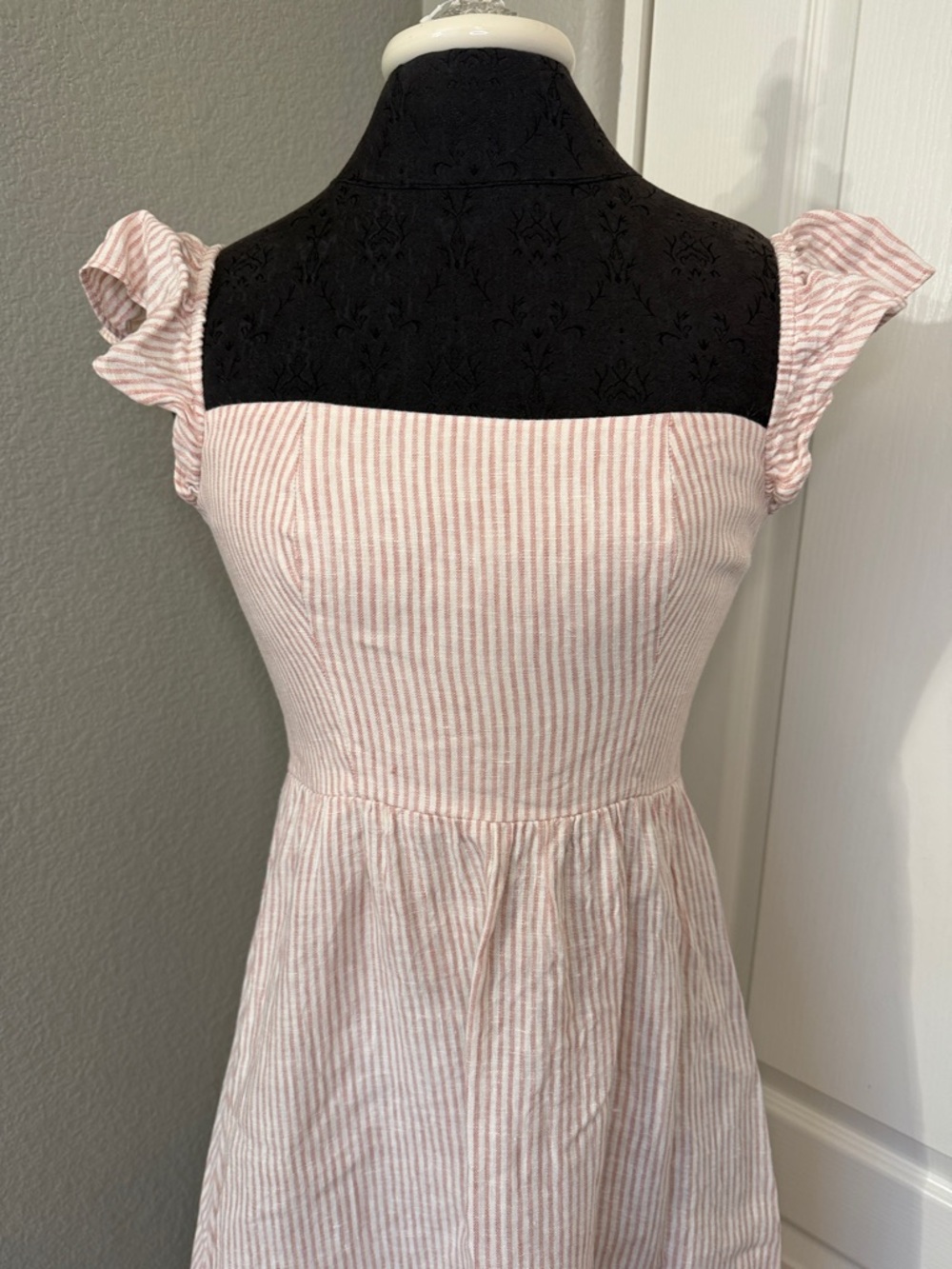 Reformation Lucila Linen Dress Square Neck Size 0 - Picture 3 of 10